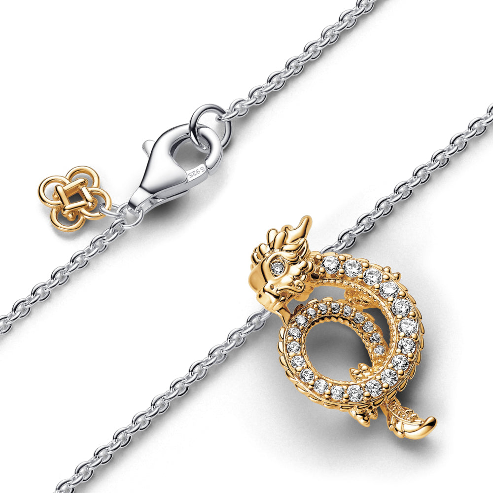 Two-tone Chinese Year of the Dragon Collier Necklace