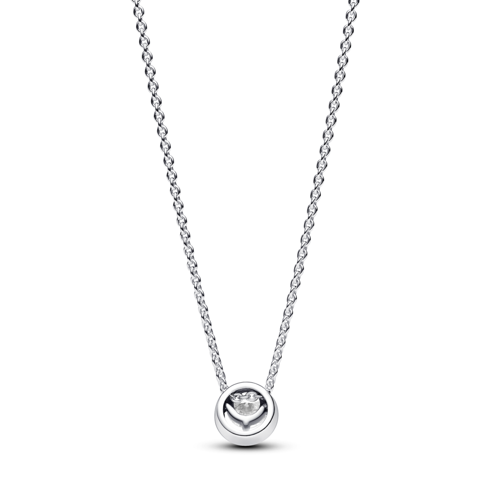 Sparkling Round Halo Pendant Collier Necklace