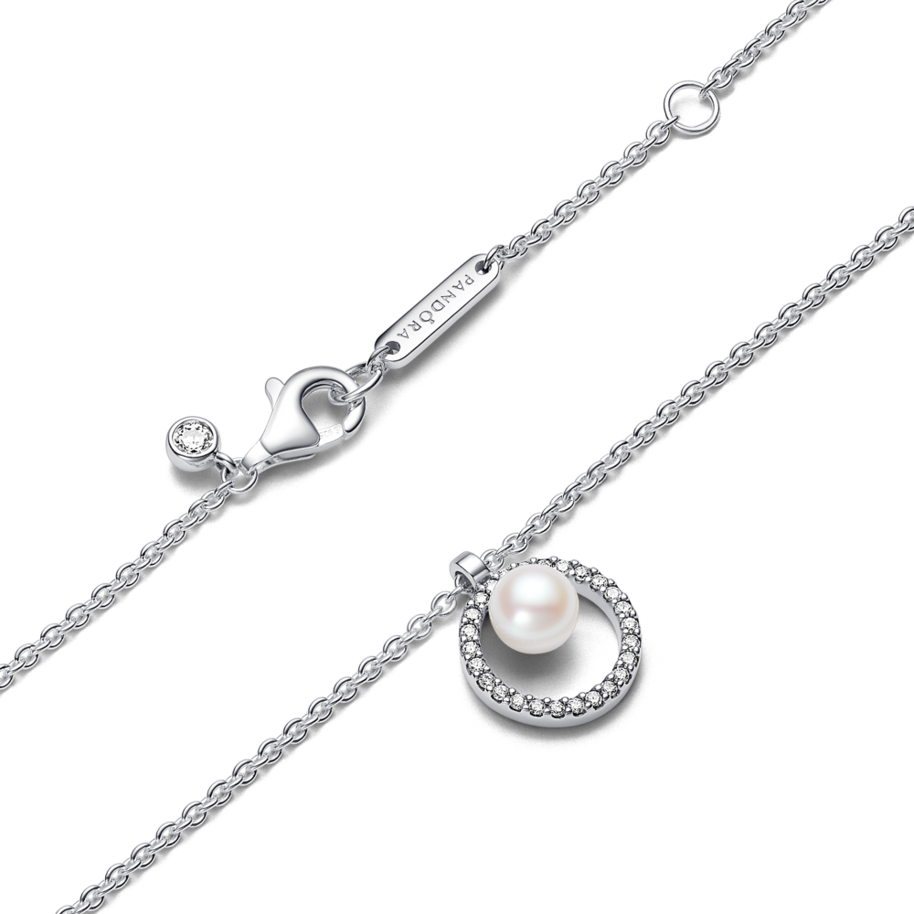 Treated Freshwater Cultured Pearl & Pavé Collier Necklace
