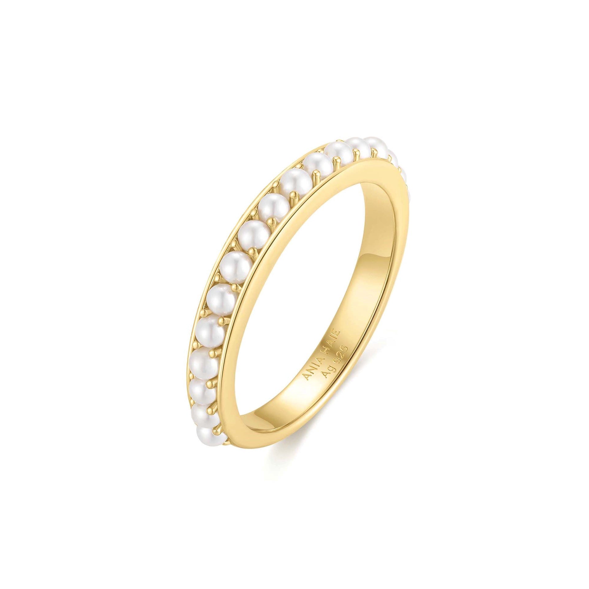 Reimaginer - Gold Shell Pearl Beaded Ring