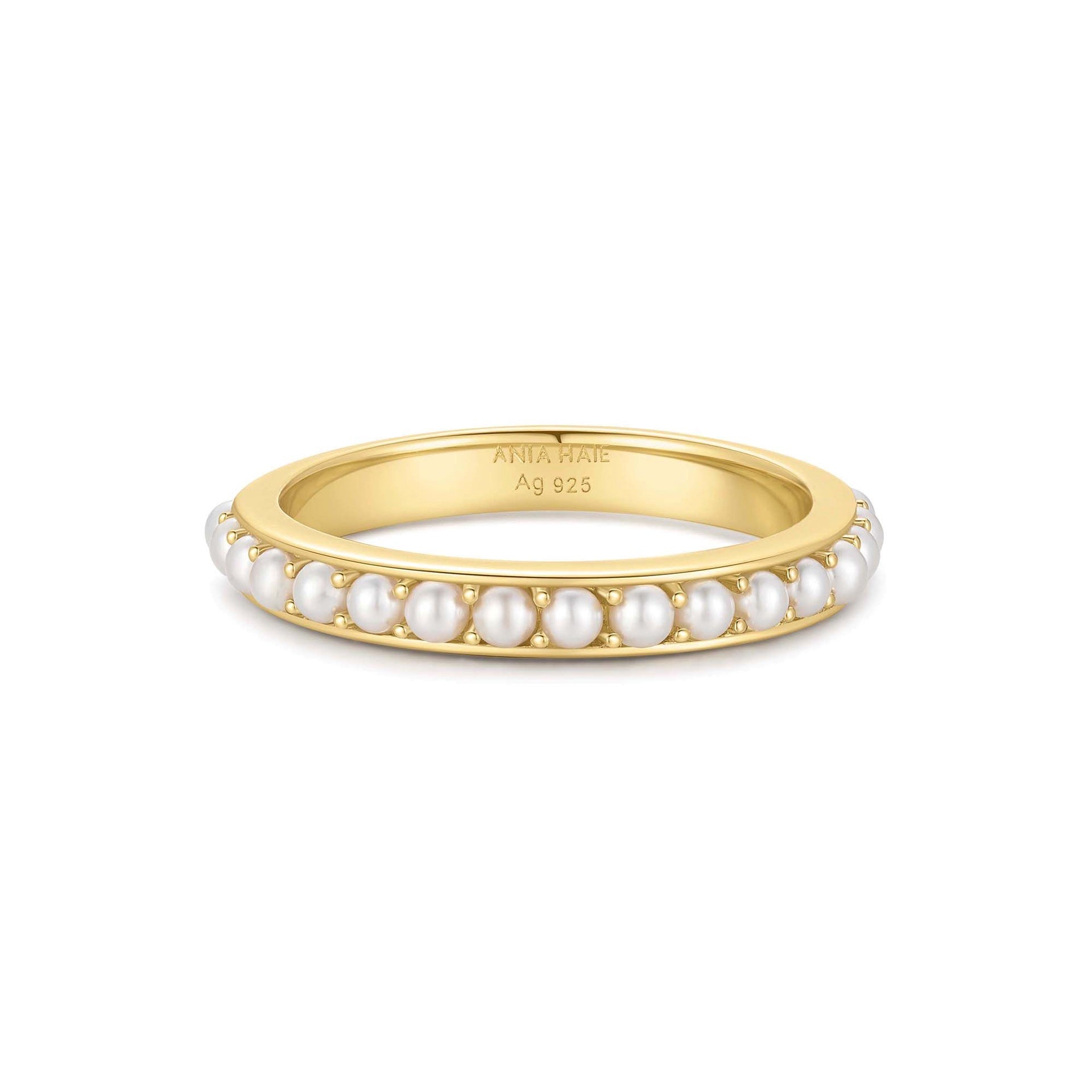 Reimaginer - Gold Shell Pearl Beaded Ring