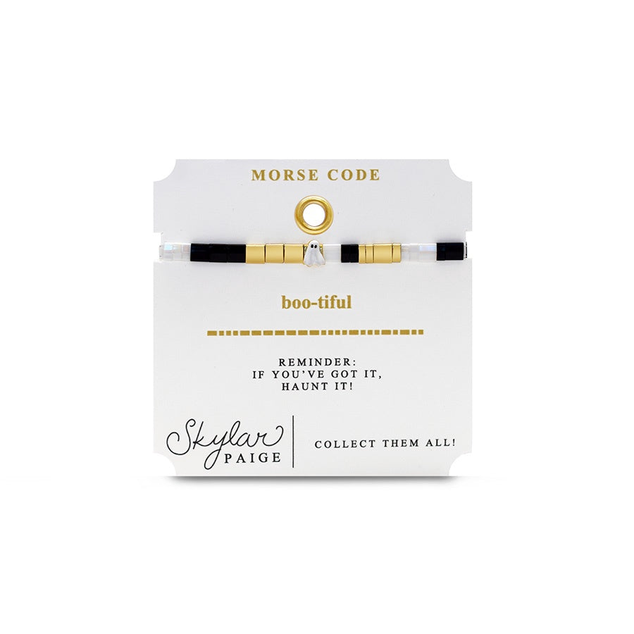 A Charming Season - BOO-TIFUL Morse Code Bracelet