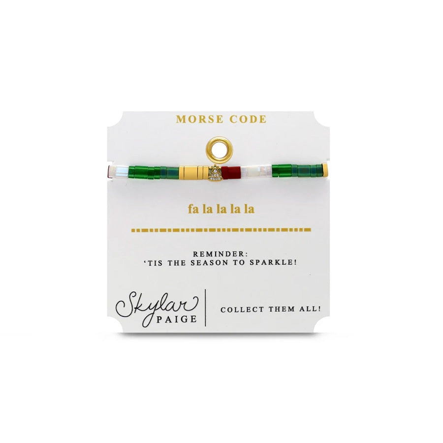 A Charming Season - Fa La La La La Morse Code Bracelet
