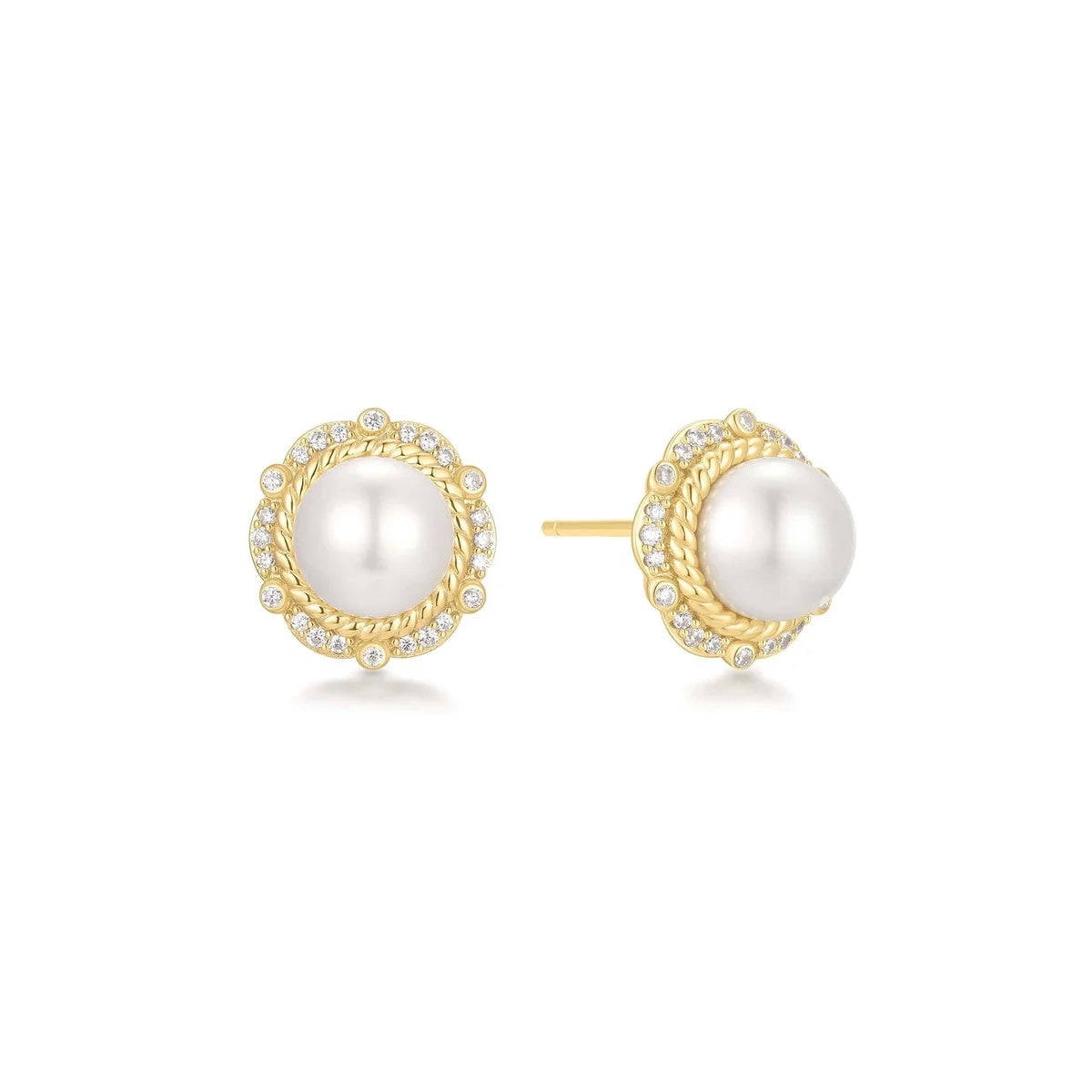 Reimaginer - Gold Shell Pearl Bloom Stud Earrings
