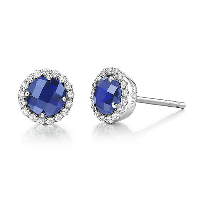 Sapphire September Birthstone Stud Earrings