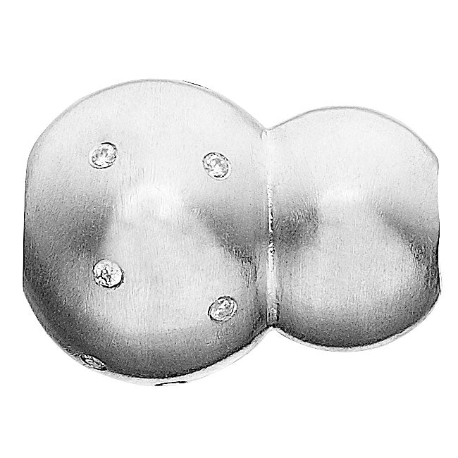 STORY by Kranz & Ziegler Sterling Silver with Clear CZ Smooth Double Sphere RETIRED ONLY 1 LEFT! Button-343882