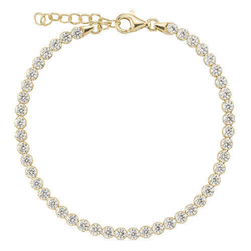 18k Gold Vermeil CZ Tennis Bracelet